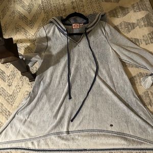 JUICY COUTURE Tunic Sweatshirt Hoodie, trapeze hem & acid washed for denim look